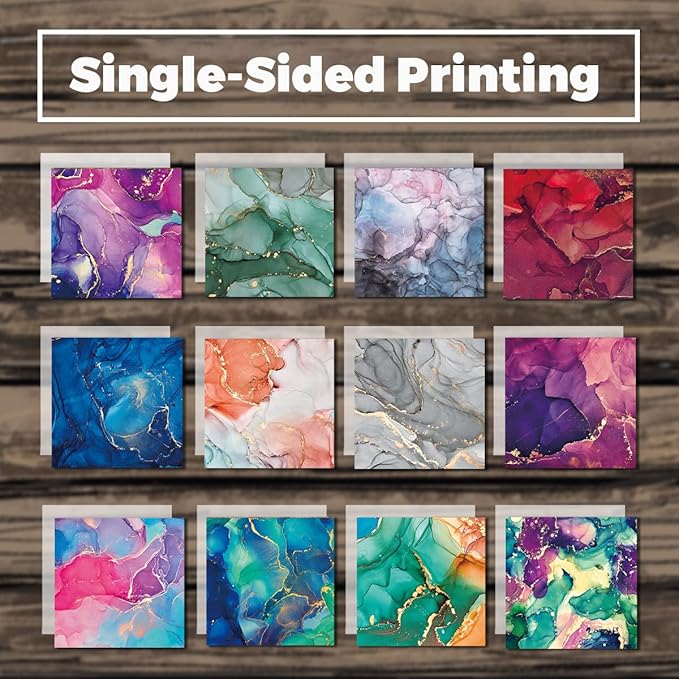 YASMEN Marble Scrapbook Paper Pad, 6x6 Single-Sided Valentine Cardstock Paper Pad for Card Making, Journals, Planner, DIY Envelopes, Greeting Cards, Gift Card, Decorative Art Craft -24 Sheets