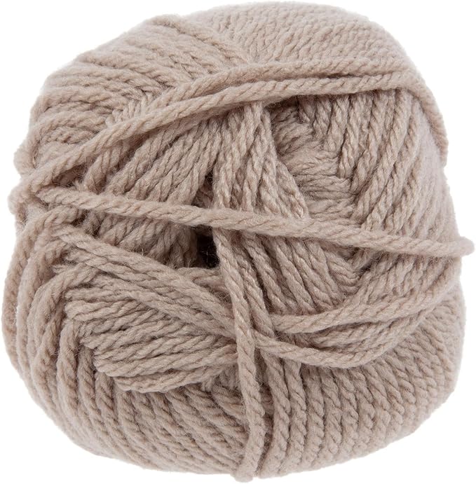 Yarn Bee Soft & Sleek Chunky - 5-Bulky - 100% Low Pill Acrylic, Yarn for Crocheting & Knitting Blankets, Hats, Sweaters, and More, Set of 2, 202 Linen