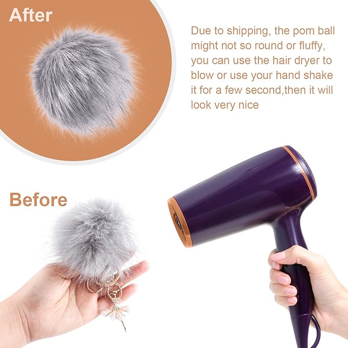 boao 8 pcs faux fur pompoms for hats with removable press button faux fur fluffy pompom balls knit hats clothing accessories for bobble hat knitting shoes scarves bag(8 color)