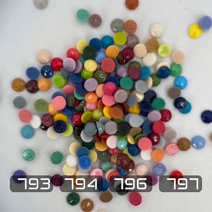 Carsilers Diamonds Painting Accessories,Replacement for Missing Round Drills 793 794 796 797,Rhinestone Resin Diamond Drill,4 Colors Beads Gems Stones,3500pcs per Color
