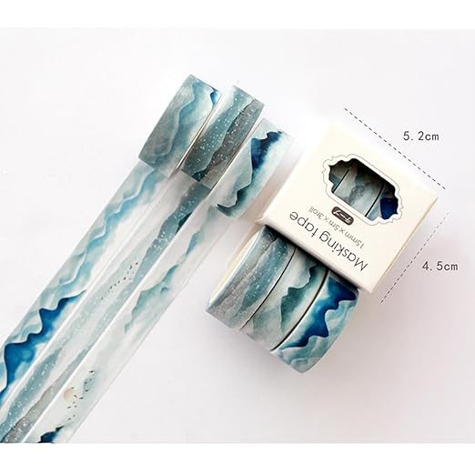 YUBBAEX Cute Printed Washi Tape 3 Rolls Japanese-Style Masking Tape Set Decorative for Arts, DIY Crafts, Journal Supplies, Planners, Scrapbook, Card/Gift Wrapping (Mountain Landscape)