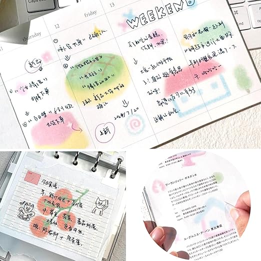 4 Rolls Washi Tape Set,Cute Washi Tape Stickers with Die Cutting,Cartoon Fruit PET Washi Tape,Self-Adhesive Waterproof PET Tape,DIY Crafts Decorative Tape for Journaling Scrapbooking Supplies
