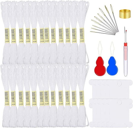 Embroidery Floss Kit-24 Skeins Premium Cross Stitch Thread for Knitting, Embroidery Stitching and Cross Stitch Project