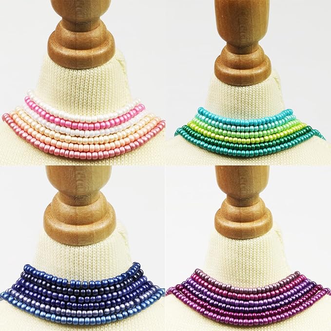 VOOMOLOVE 12/0 Glass Seed Beads Kit - 15800pcs, 24 Colors, 2mm, Bracelet Making Beads with 24-Grid Plastic Storage Box