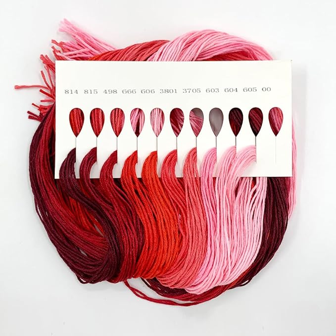 1 Pieces Cross StitchEmbroidery Floss,100% Eco-Cotton Cotton Premium Skeins, Ideal for Arts & Crafts (Red Series 67890)