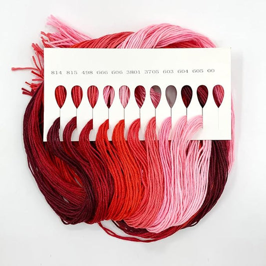 1 Pieces Cross StitchEmbroidery Floss,100% Eco-Cotton Cotton Premium Skeins, Ideal for Arts & Crafts (Red Series 67890)