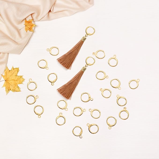tmmate 60pcs 18k gold filled hoop huggie earring hooks,hypoallergenic dangle tarnish resistant gold lever back earring hooks earwire for jewelry making supplies (gold)