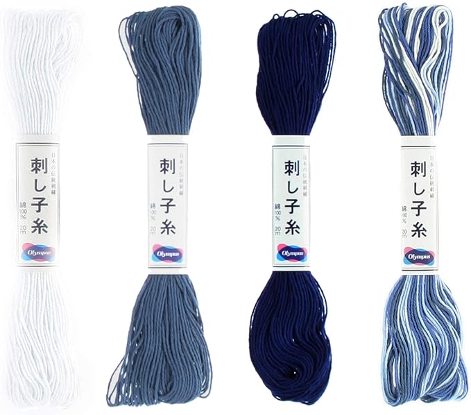 Olympus Sashiko Thread 20m Skein Color Bundles (Traditional: 52-01-10-18)