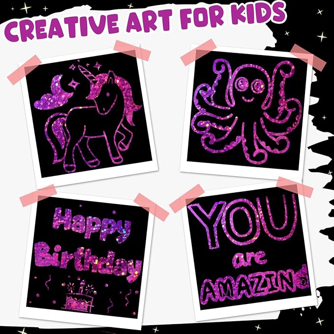 ZMLM Easter Basket Stuffers for Kids，165 Rainbow Scratch Paper Art Notes: Easter Crafts for Kids Ages 4-8, Gifts Girls Boys Toys Classroom Prizes for Students School Activity(Rose)