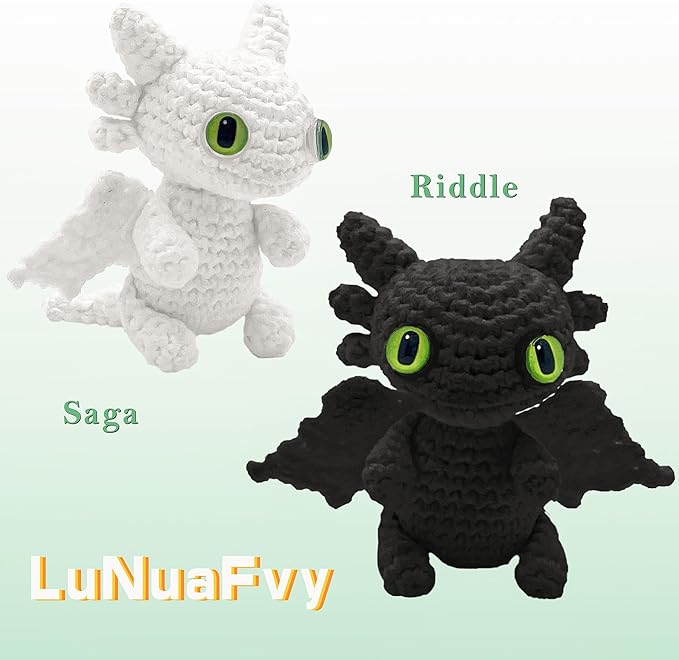 lunuafvy crochet animal kit for beginner adults/teen/kid(9+ boy/girl)-easy complete amigurumi knitting starter set with 3-style pattern diagram,left/right-handed 4hr video,soft yarn,gift & storage bag