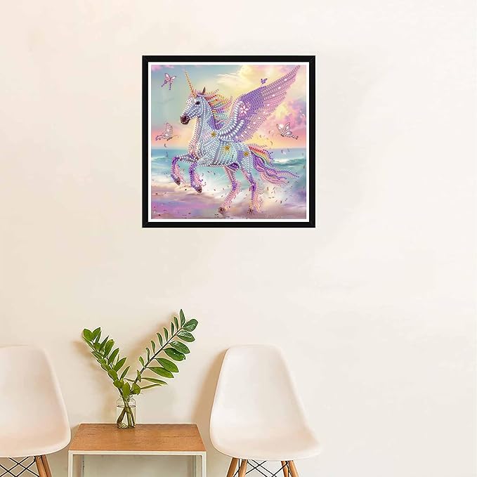 SKRYUIE DIY Diamond Art Kits for Adults Horse Special Shape - 5D Diamond Painting Kits for Adults Animal - Crystal Embroidery Cross Stitch - Craft for Wall & Office Decor 12 x 12 Inch c7