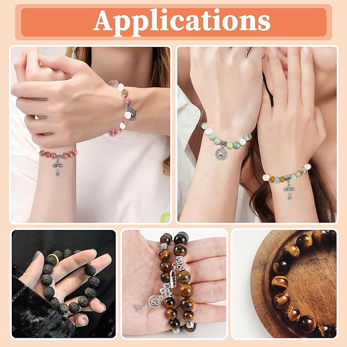 Tunmiok Natural Beads for Bracelets for Jewelry Bracelet Making kit for Adults with Spacer Beads & Bracelet Charms and Natural Stone for Jewelry Making & DIY Bracelet, Necklace, Earring Set Supplies