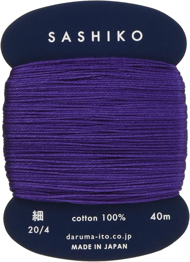 Yokota Daruma Sashiko Thread Single and Variegated Color (Grape, Thin 40M Card)