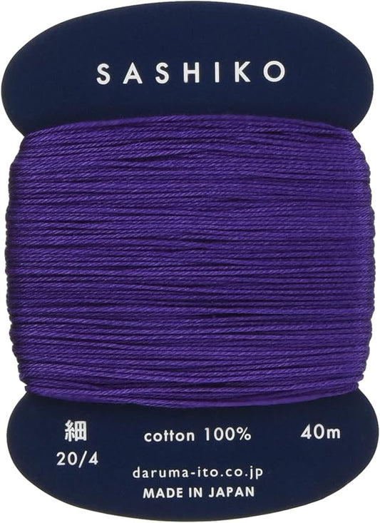 Yokota Daruma Sashiko Thread Single and Variegated Color (Grape, Thin 40M Card)
