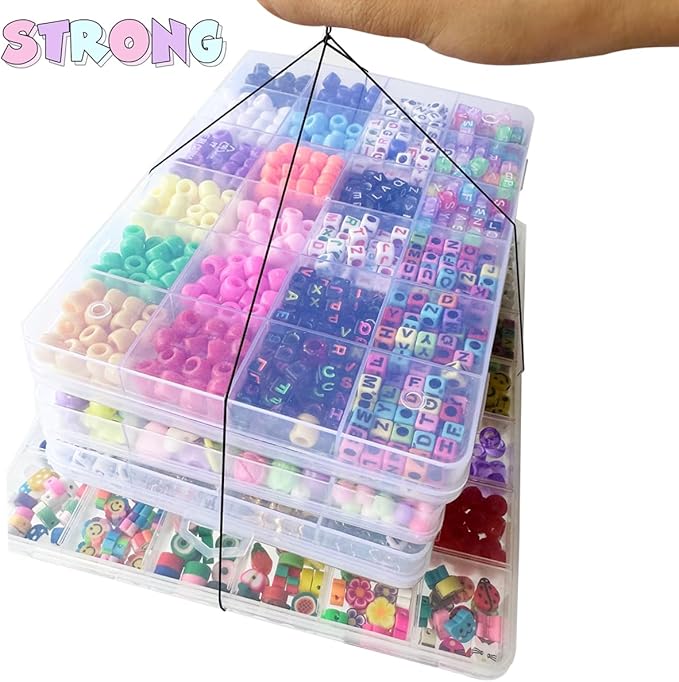 Elastic String for Bracelets 1mm, QBJAYTY 328FT Elastic Bracelet String Cord for Bracelet Making, Stretchy Stretch Bracelet String Cord Thread with Scissors for Beads Beading (Black White 1mm)