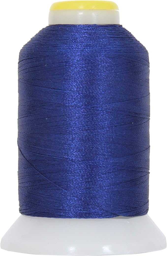 Threadart 60 Weight Micro Embroidery Thread | Fine Line Lettering & Bobbin Thread | 1000m Spools - 30 Colors Available - Bright Navy