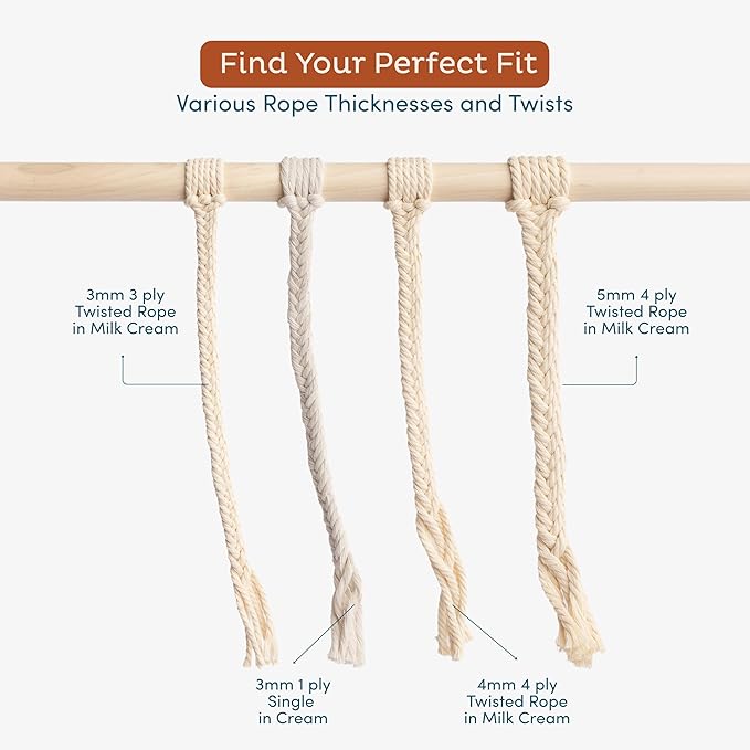Nook Theory Macrame Cord - Single Strand 3mm 220 Yards Cotton Rope, 4mm 5mm Yarn, String for Crafts, Perfect for Macrame Wall Hanging (Mustard)