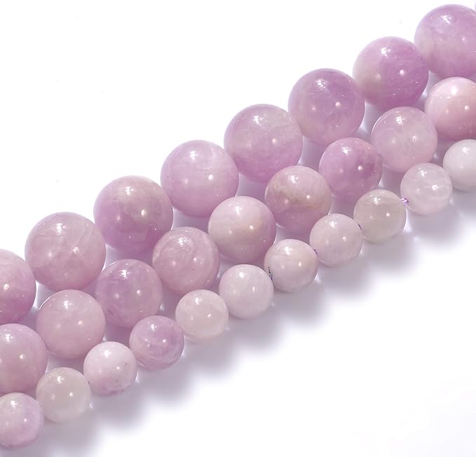 8mm Natural Kunzite Gemstone Round Loose Beads Crystal Stone Bracelet Necklace Accessories Crafts for Jewelry Making DIY,1 Strand 15"