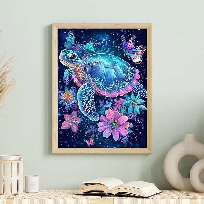 turtle cross stitch kits for adults - stamped crossstitching kits preprinted 11 count cross-stitch kit for beginner, 11ct prestamped easy pattern needlepoint kits crafts for decor