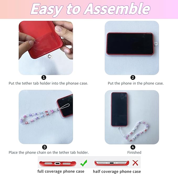 SHUANGART 531 Pcs Phone Chain Beaded Making Kit, Cell Phone Charms Lanyard Wrist Strap Set with Matte Frosted Beads Burst Round Beads Glass Seed Beads Phone Tether Tab for Women DIY Bracelet Keychain