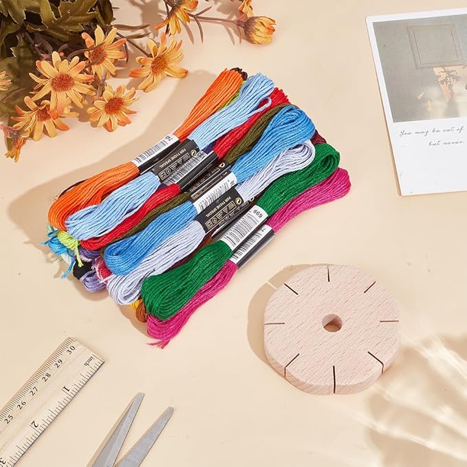 WEBEEDY Loom Bracelet Making Kit with Wooden Round Kumi Disc & Embroidery Threads for Adults, Japanese Kumihimo Starter Kit Braiding Beginner Supplies for Beading & Bracelet Weaving DIY