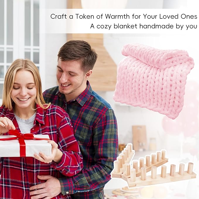 42'' Chunky Knitting Blanket Loom - Custom Thick Yarn Knitting Loom, Foldable and Portable Chunky Blankets Extra Large Loom