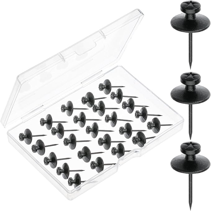 Mr. Pen- Double Headed Picture Hanging Nails, 25 Pack, Black, Picture Nails, Tacks for Wall Hangings, Pins, Thumb Tacks, Picture Hangers