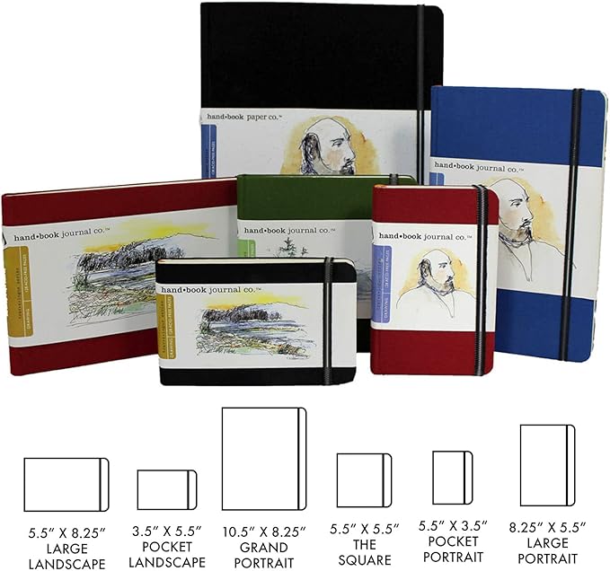 Travelogue Drawing Book, Grand Portrait 10-1/2 x 8-1/4, Ultramarine Blue Artist Journal