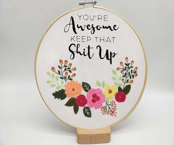 Cooliya Mothers Day Gifts for Mom from Daughter Son - Embroidery Kit for Beginners - Embroidery Starter Kit Craft Kit Cross Stitch Kit - Birthday Gift for Women, Best Friend, Daughter, Mom, Coworker