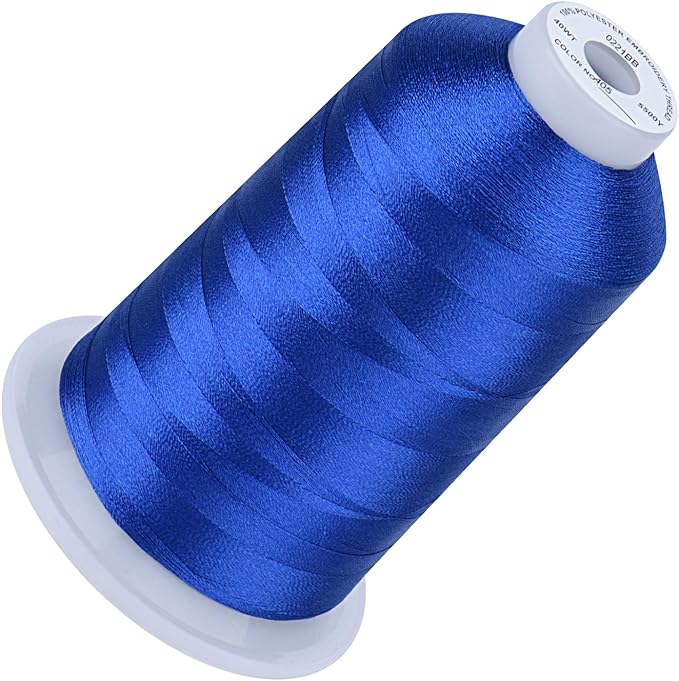 Simthread 5500Yds Embroidery Thread, 5000M High-Yardage 40WT 100% Polyester Thread – 170+ Vivid Colors, High-Speed Rated – Compatible with Brother, Singer, Janome & More - Blue 405