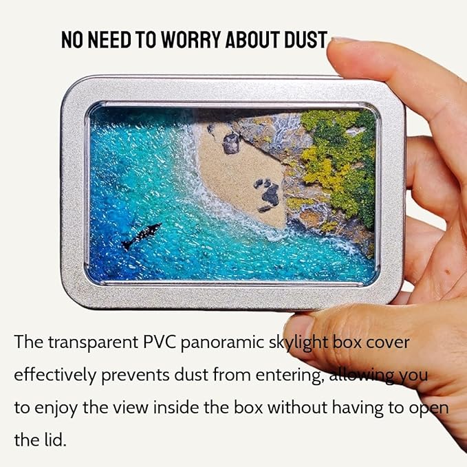 CalorMixs Mountains and Sea in a Box Miniature Landscape Art DIY Craft Kit; Adult Paint Arts & Crafts Project; Mini Beach Dolphin Unique Handicrafts
