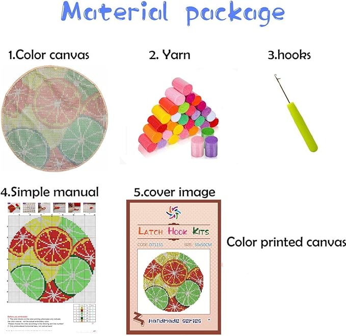 Latch Hook Round Rug Kits Colorful Butterfly and Flowers for Beginner Needle Crochet Yarn Kits Embroidery Carpet Hook and Latch Kit Tapestry Christmas Decoration 45x45cm