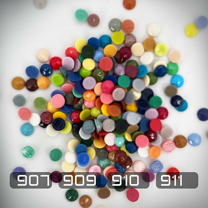 Carsilers Diamonds Painting Accessories,Replacement for Missing Round Drills 907 909 910 911,Rhinestone Resin Diamond Drill,4 Colors Beads Gems Stones,3500pcs per Color