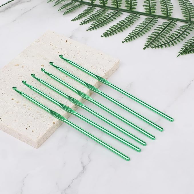 12PCS 4mm Crochet Hooks, US Size G/6 Small Crochet Hooks, Aluminum Crochet Needles for DIY Yarn Craft, Knitting Needles for Beginners Women Adults