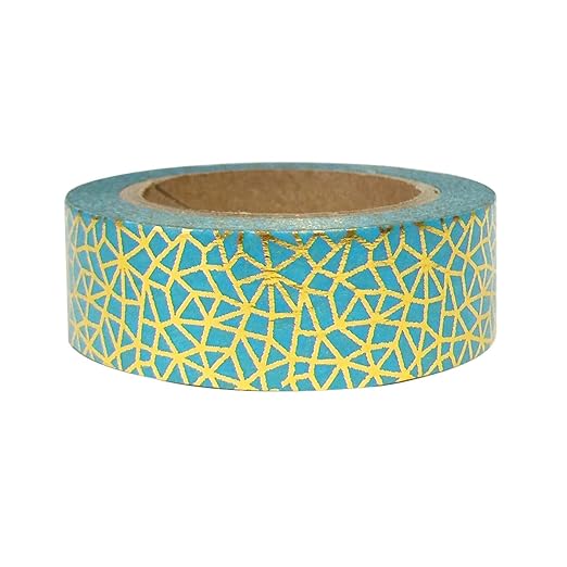 Wrapables Colorful Washi Masking Tape, Shattered Aqua