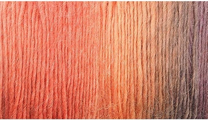NICEEC 3 Skeins 100% Wool Rainbow Yarn Soft Gradient, Self-Striping, Colorful Single Ply Yarn for Crochet & Knitting - 3#