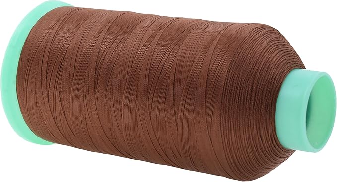 Mandala Crafts Size 46 210D T45 Bonded Nylon Thread - Brown 2843 YDs Tex 45 Heavy Duty Sewing Threads for Leather, Jeans, Weaving, Outdoor Marine Upholstery