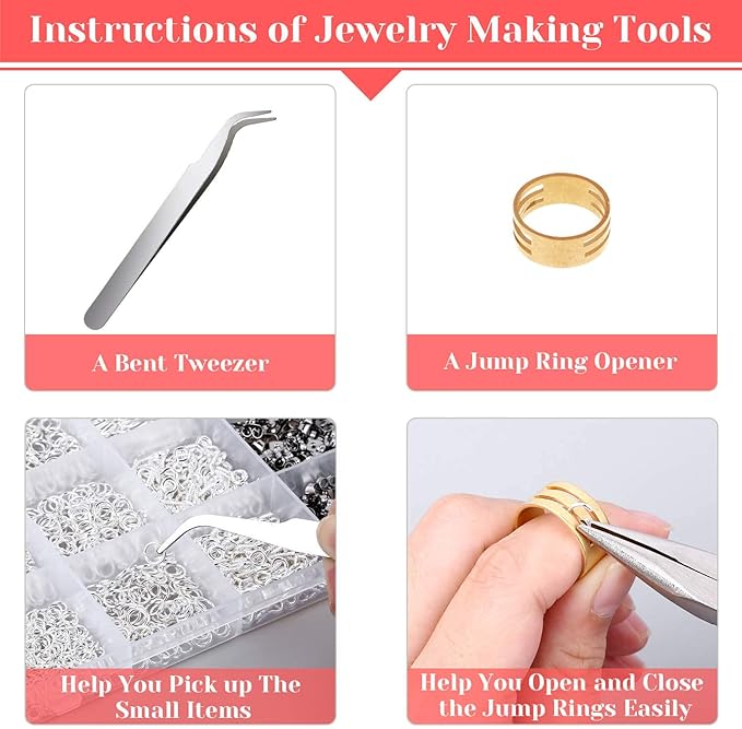 Thrilez 3080Pcs Earring Supplies Kit - Includes Hooks, Backs, Rings, Pins, Posts and Tools for Making and Repairing