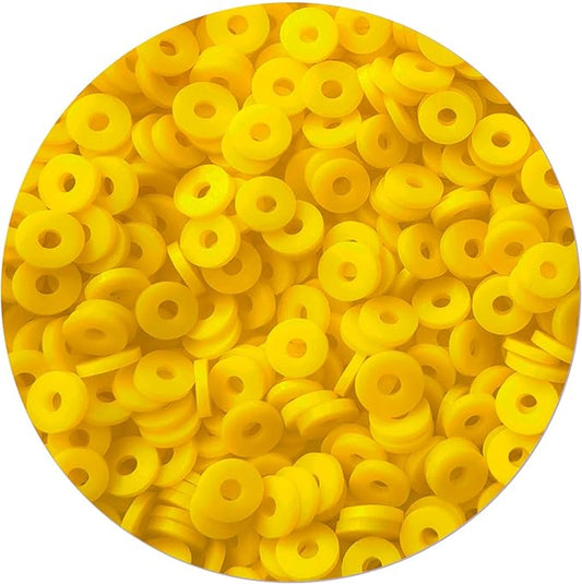 2000pcs Yellow Clay Beads for Bracelets Making - Heishi Polymer Flat Disc Spacer Clay Bead for Jewelry Earring DIY Crafts 6mm