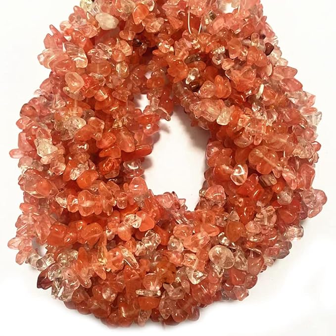 7-8mm Natural Cherry Quartz Gemstone Chips Beads Healing Crystals Waist Bracelets Necklace Kit Irregular Stone DIY Crafts Design Jewelry Making