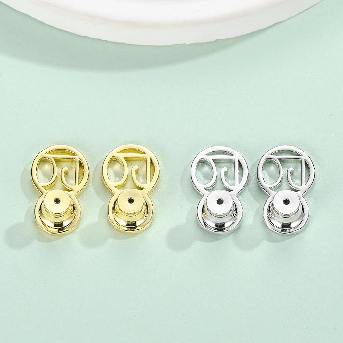 earring backs for heavy earrings, dcrslb sturdy dc shape ear backs for droopy ears,locking lifter backs for studs support backstops for strected earlobe secure flat backers