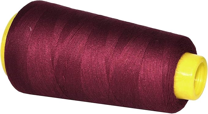 Mandala Crafts Burgundy Thread Cones for Machine and Hand Quilting - 2400 Yds 50 WT Multiple Purpose Mercerized 100% Cotton Threads for Sewing Machine Serger Embroidery
