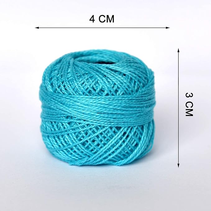 Size 8 Crochet Thread 10 Colors for Crochet Hardanger Cross Stitch Needlepoint Hand Embroidery (New Blue Series)