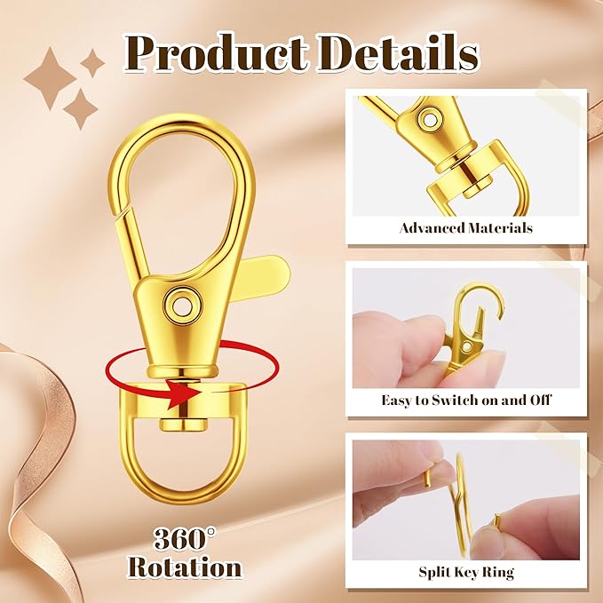Bsenhe 1018PCS Keychain Making Kit, Key Chain Making Kit Including Lobster Claw D-Type Keychain Clip, Extender Chain, Lobster Clasps, Key Rings and Jump Rings for Jewelry Bracelet Making Supplies