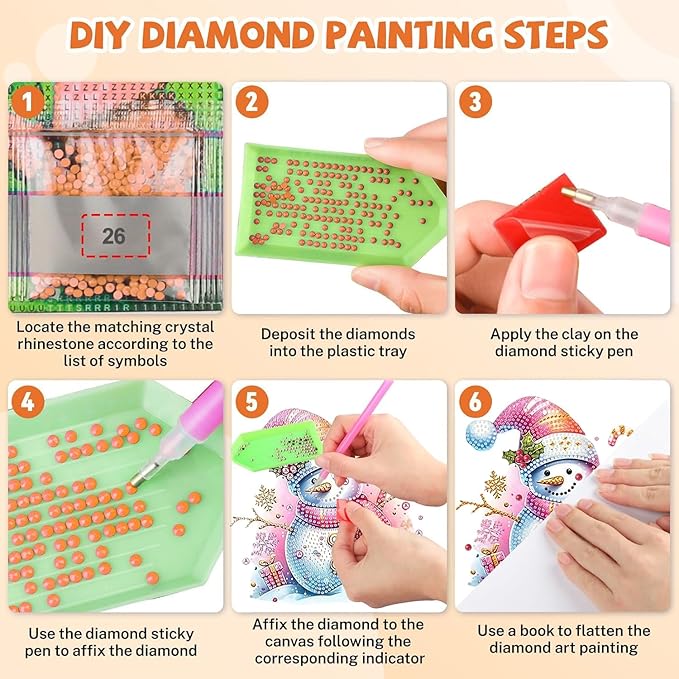 Masendp Adult Diamond Art Hanging Kit, Special Shape Rhinestones, DIY Acrylic 5D Diamond Art Painting Window Pendant Home Garden Wall Mounting Kit Hanging Ornament, Double Sided. (Colorful Snowman)