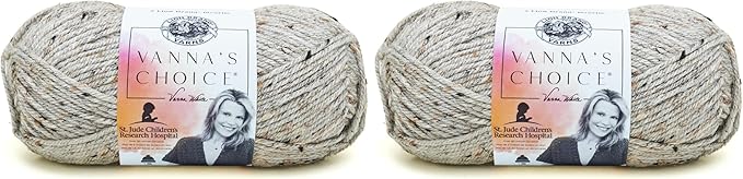 (1 Skein) Lion Brand Yarn Vanna's Choice Yarn, Grey Marble (Pack of 2)