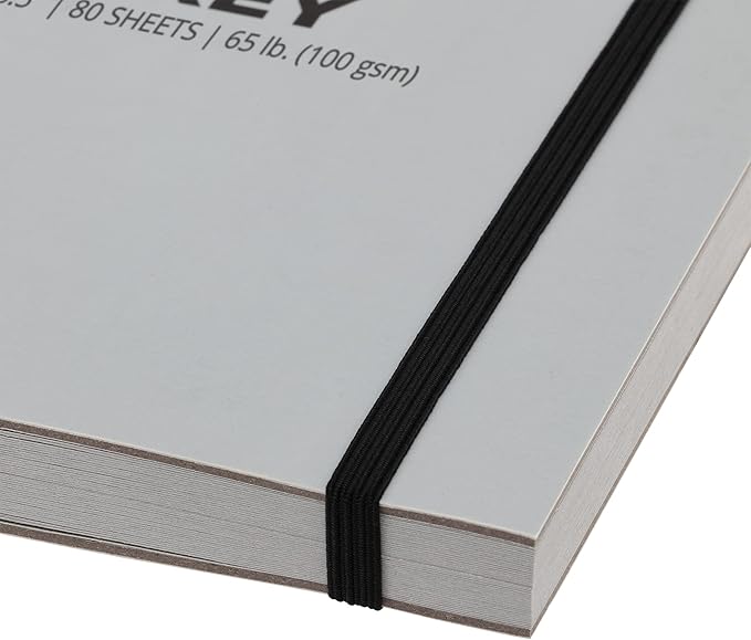 SoHo Urban Artist Brick Sketchbook Journals for Sketching, Drawing, Colored Pencils, Graphite, and More - Grey 5.5"x8.5" (100 GSM, 80 Sheets)