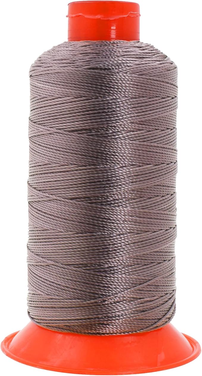 Mandala Crafts Size 346 210D T350 Bonded Nylon Thread - Taupe 415 YDs Tex 350 Heavy Duty Sewing Threads for Leather, Jeans, Weaving, Outdoor Marine Upholstery
