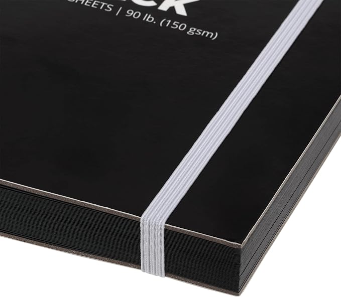 SoHo Urban Artist Brick Sketchbook Journals for Sketching, Drawing, Colored Pencils, Graphite, and More - Black 5.5"x8.5" (150 GSM, 80 Sheets)
