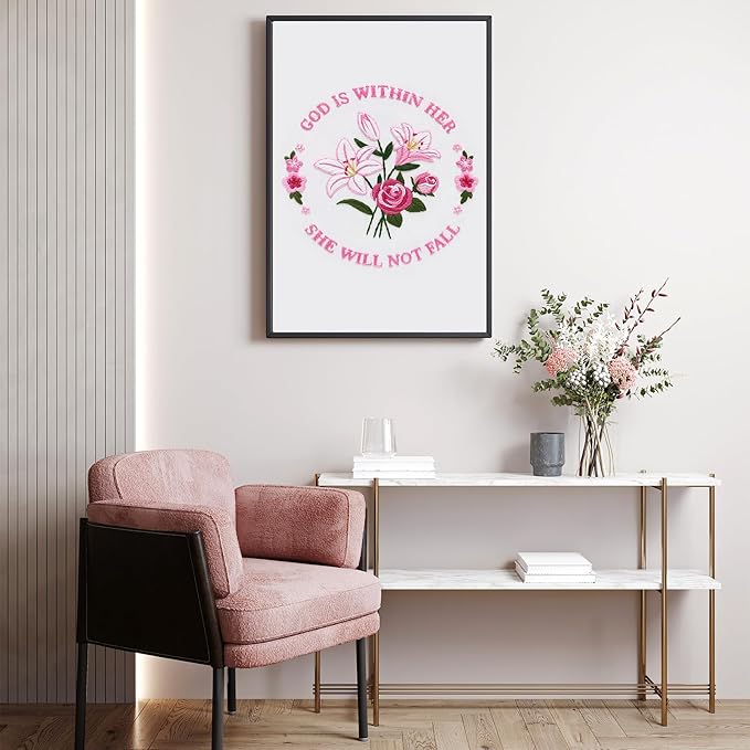 Louise Maelys Embroidery Kits for Beginners,Cross Stitch Kit for Adults,DIY Needlepoint with Easter Tulip Rose Flowers Pattern